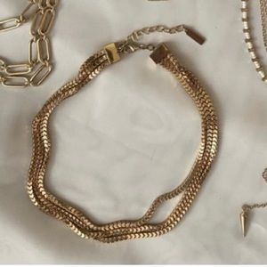 Triple layered golden link necklace (discounts on necklace bundles)